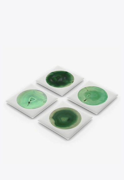 Anna Circulo Coasters - Set Of 4 In Green