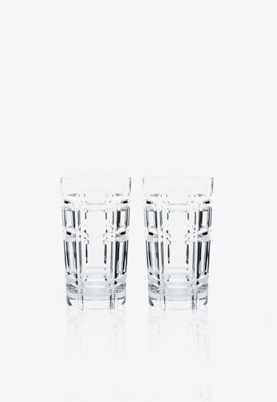 Ralph Lauren Greenwich Crystal Highball Glass- Set Of 2 In Silver