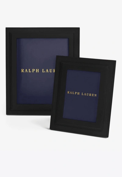 Ralph Lauren Brennan Picture Frame In Grained Calfskin 8"x10" In Black