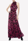 ALICE AND OLIVIA DITA MOCK NECK MAXI DRESS IN SILK BLEND