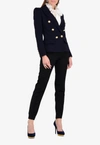 Alexandre Vauthier Double-breasted Padded-shoulder Blazer In Blue