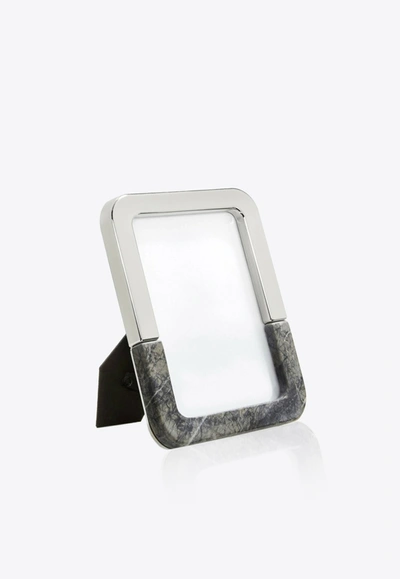 Anna Dual Marble Photo Frame In Grey