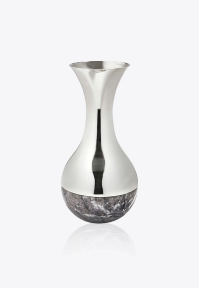 Anna Dual Marble Vase In Grey