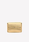 VALENTINO GARAVANI Small Rockstud Crossbody Bag in Metallic Calfskin