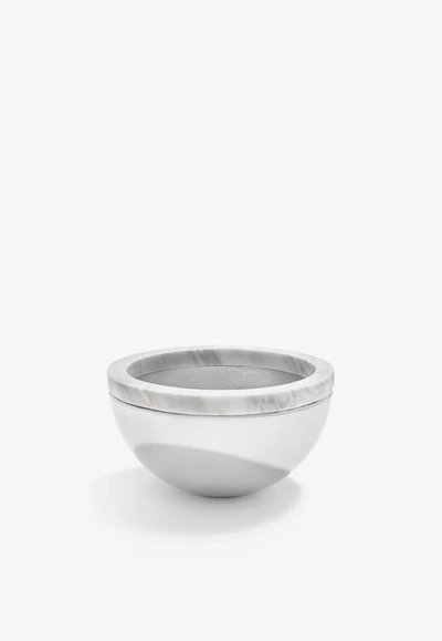Anna Dual Marble Bowl In Silver