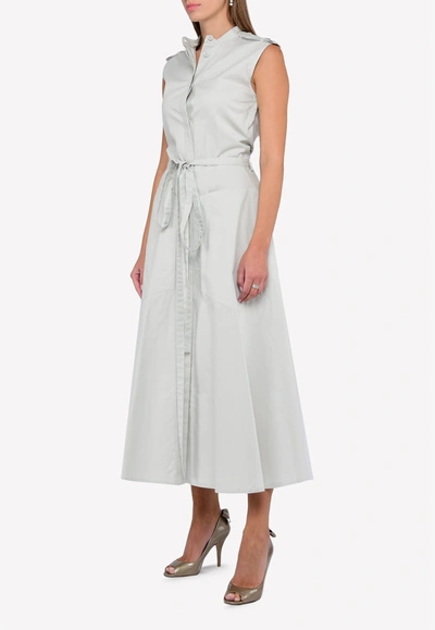 Nina Ricci A-line Maxi Shirt Dress In Grey