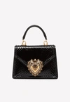 Dolce & Gabbana Devotion Small Leather Bag In Black