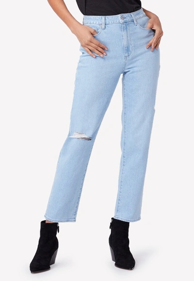 Paige Noella High Rise Relaxed Straight Leg Jeans - Broadway Destructed In Blue