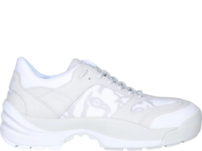 Kenzo Men's Work Leather Low-top Sneakers In Off White