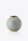 Aerin Calinda Round Vase In Grey