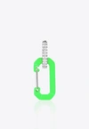 Eéra Special Order – Small Fluo Chiara 18k Gold Single Earring With Diamonds In Green