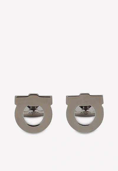 Ferragamo Layered Gancini Cufflinks In Silver