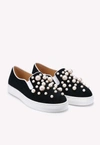CHARLOTTE OLYMPIA ALEX PEARL EMBELLISHED SNEAKERS,OLS185832 02085