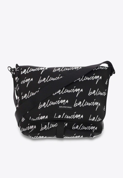 Balenciaga Explorer Messenger Bag In Nylon In Black