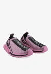 Dolce & Gabbana Sorrento Logo Sneakers With Crystal Embellishment In Pink