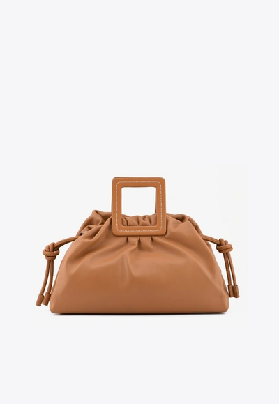 Staud Shirley Carry-all Top Handle Leather Bag In Brown