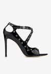 GIUSEPPE ZANOTTI ALYSON 105 RIVET SANDALS IN PATENT LEATHER-
DELIVERY IN 3-4 WEEKS,I900032 001