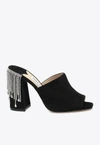 Jimmy Choo Baia 100 Crystal-embellished Suede Mules In Black