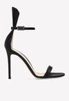 Gianvito Rossi Belvedere 105 Satin Sandals With Frill Detail In Black