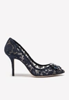 DOLCE & GABBANA BELLUCCI 90 CRYSTAL-EMBELLISHED PUMPS IN TAORMINA LACE,CD0101 AL198 80652