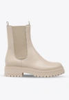 Gianvito Rossi Chester Trek-sole Leather Chelsea Boots In Beige