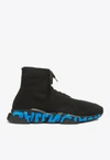 Balenciaga Speed Graffiti Sole Sneakers In Black