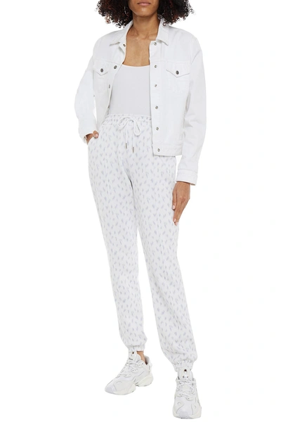 Ninety Percent Printed French Cotton-terry Track Trousers In White