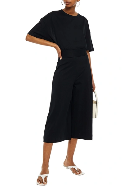 Ninety Percent Cropped Cutout Cotton-jersey Jumpsuit In Black
