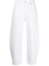 CITIZENS OF HUMANITY WHITE CALISTA TAPERED CROPPED JEANS