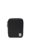GIVENCHY ZIPPED WALLET IN BLACK GRAINED LEATHER