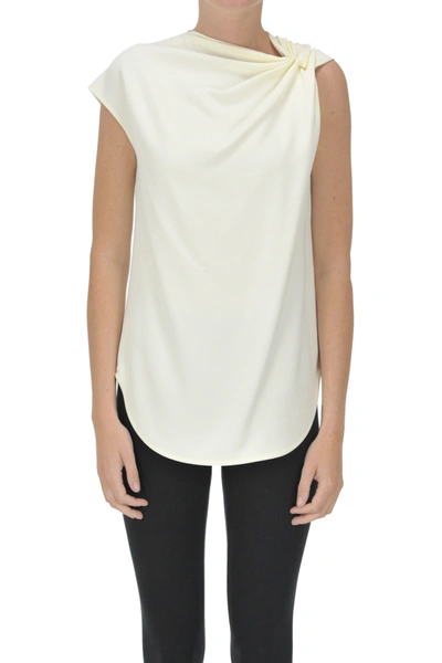 Victoria Beckham Crepe Top In Ivory