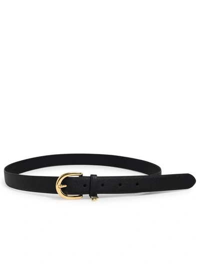 Lauren Ralph Lauren Logo Charm Belt In Black