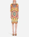Dolce & Gabbana Printed Stretch-silk Crêpe Midi Dress In Multicolor