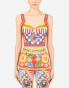 Dolce & Gabbana Printed Stretch Cotton-blend Bustier In Multicolor