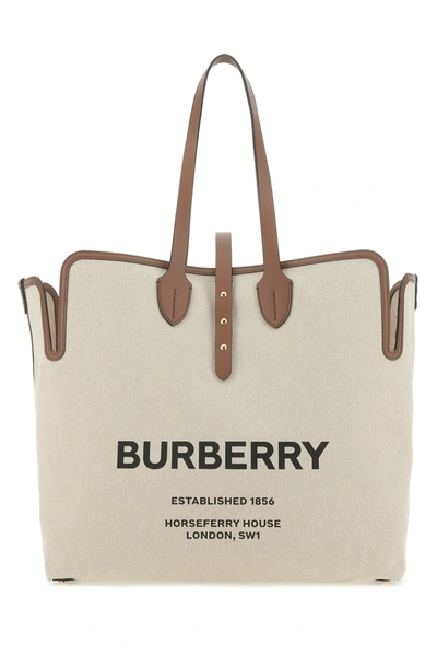 Burberry Sand Leather Large The Belt Shopping Bag Nd  Donna Tu