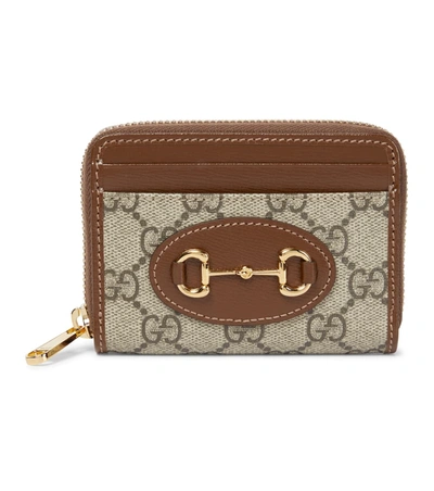 Gucci Monogram Horsebit 1955卡包 In Neutrals