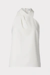 Milly Preston High-neck Cady Top In Ecru