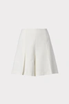 Milly Pilar Cady Pleated Shorts In Ecru