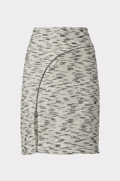 Milly Phoenix Yarn Dye Knit Skirt In Black/white