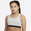Nike Swoosh Big Kids' (girls') Sports Bra (extended Size) In Grey