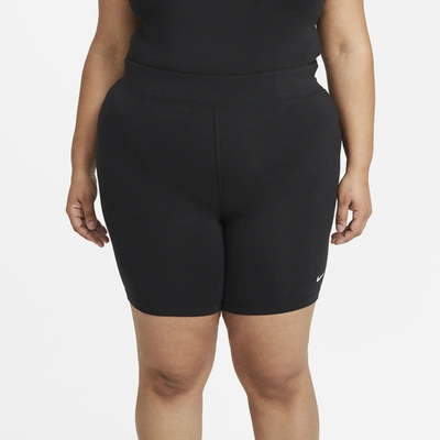 Nike Womens  Plus Size Essential Bike Lbr Shorts In Black/white
