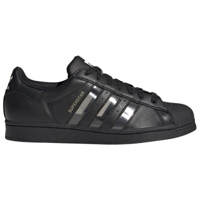 Adidas Originals Superstar Transparent-effect Leather Sneakers In Black/white/white