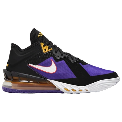 Nike Lebron 18 Low Sneakers In Black/white/fierce Purple