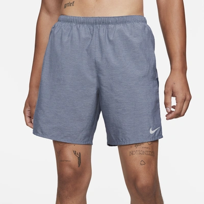 Nike Men's Challenger Brief-lined 7" Running Shorts In Obsidian/reflective Silver