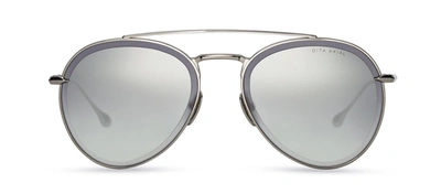 Dita Axial Dts502-57-01 Round Sunglasses In Silver