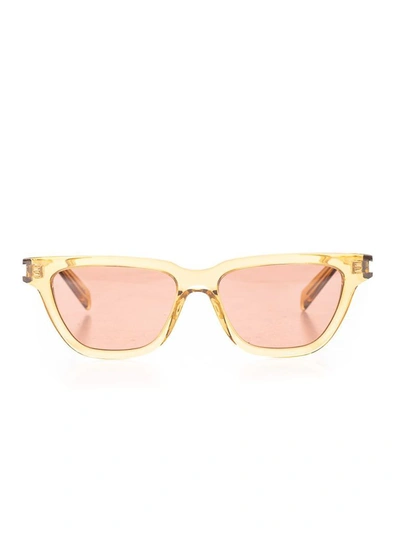Saint Laurent Saint L Au Rent Women's  Beige Acetate Sunglasses