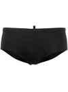 Dsquared2 Black Swimming Trunks With Rear Maple Leaf Print In Black
