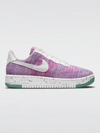 Nike Air Force 1 Crater Flyknit Move To Zero Sneakers In Purple And Blue-blues In Fuchsia Glow,white-pink Blast-green Glow