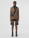 BURBERRY BURBERRY CHECK WOOL CASHMERE CARDIGAN,80433721