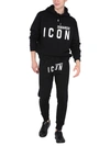 Dsquared2 Cropped Icon-print Track Pants In Black